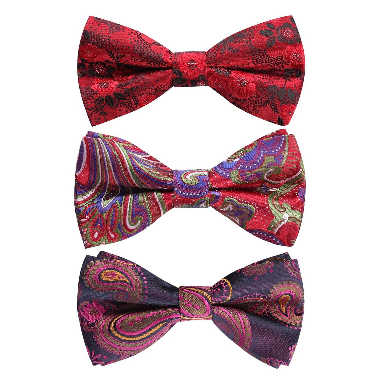 3PCS Mixed Design Pre-Tied Bow Ties - B-07 Christmas Gifts for Men