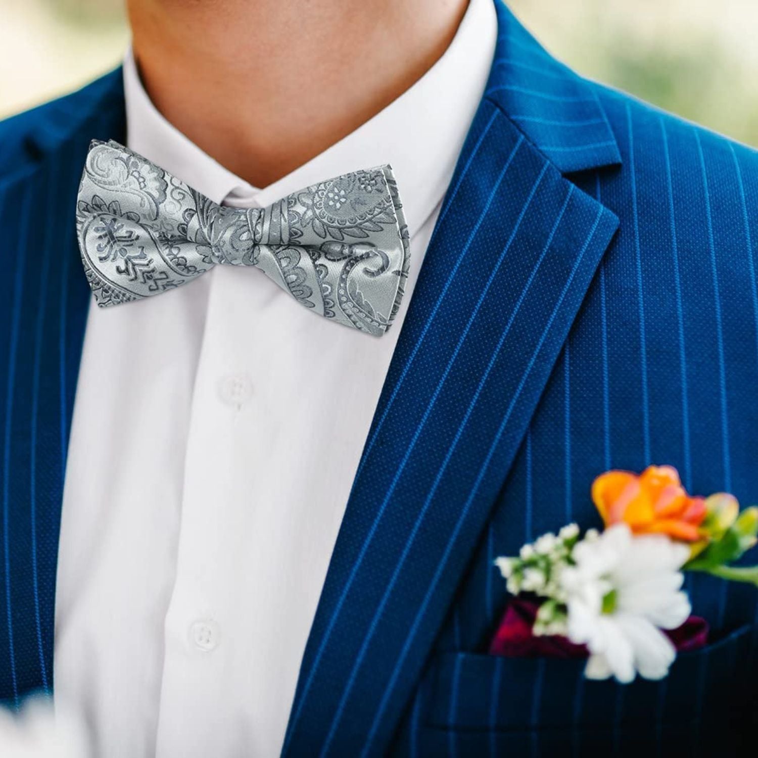 3PCS Mixed Design Bow tie & Pocket Square Sets - B3-19 Christmas Gifts for Men