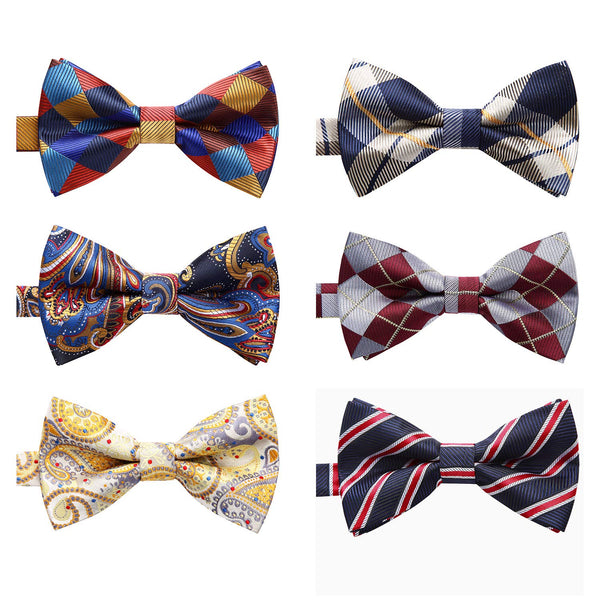 6PCS Mixed Design Pre-Tied Bow Ties - B6-03 Christmas Gifts for Men