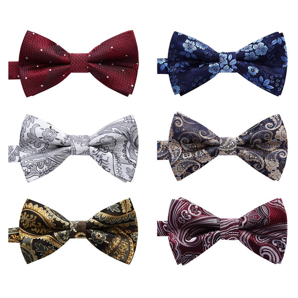 6PCS Mixed Design Pre-Tied Bow Ties - 4-B6-04 Christmas Gifts for Men