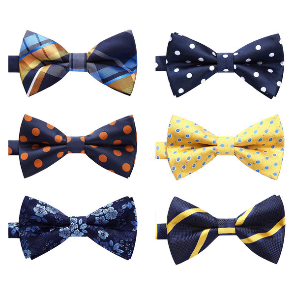 6PCS Mixed Design Pre-Tied Bow Ties - B6-05 Christmas Gifts for Men