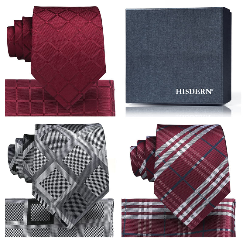 3PCS Tie & Pocket Square Set - T3-25 Christmas Gifts for Men