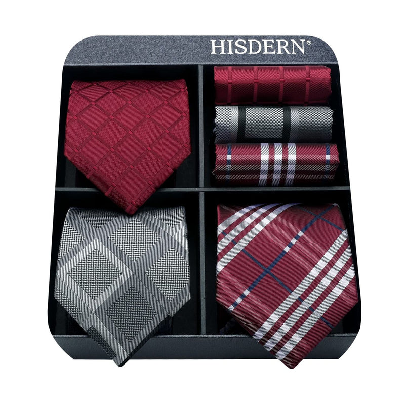 3PCS Tie & Pocket Square Set - T3-25 Christmas Gifts for Men