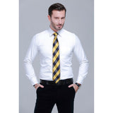 3PCS XL Tie & Pocket Square Set - B- YELLOW/BLUE