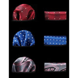 3PCS XL Tie & Pocket Square Set - B-BLUE/RED/PINK Christmas Gifts for Men