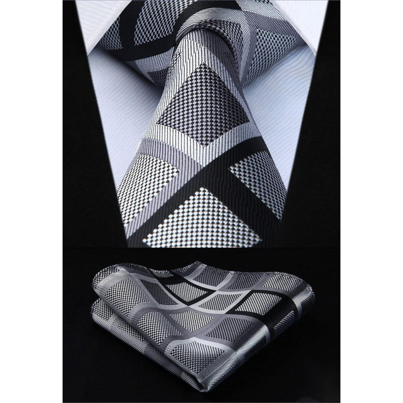 3PCS Tie & Pocket Square Set - 01TD-02 Christmas Gifts for Men