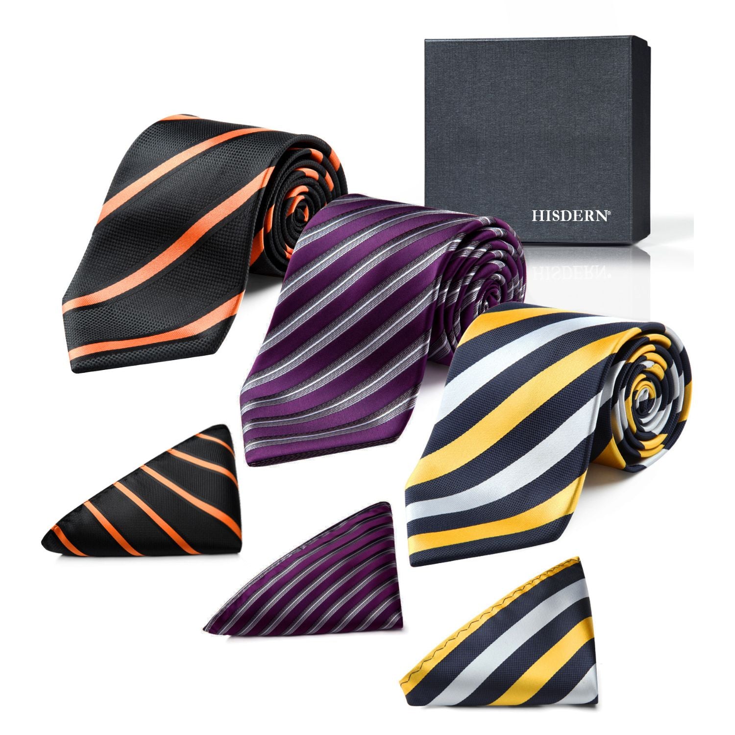 3PCS Tie & Pocket Square Set - T3-10 Christmas Gifts for Men