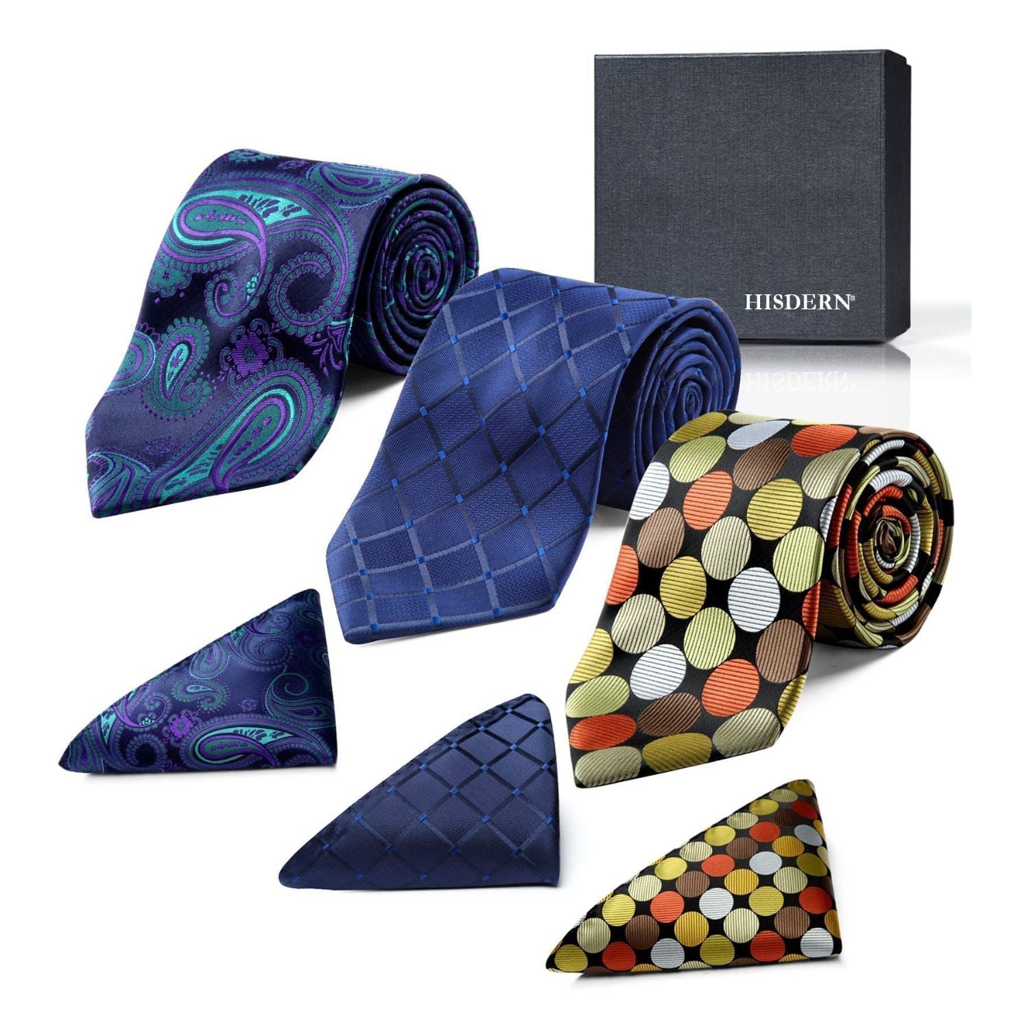 3PCS Tie & Pocket Square Set - Ta-01 Christmas Gifts for Men