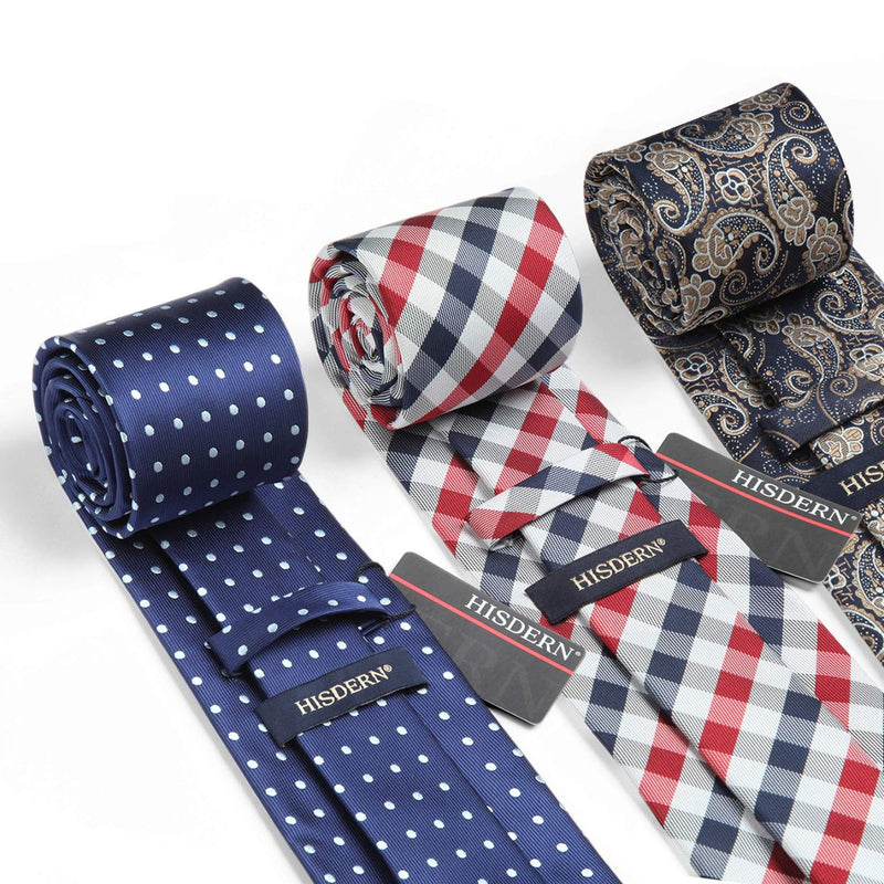 3PCS Tie & Pocket Square Set - T3-09 Christmas Gifts for Men