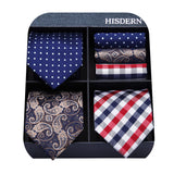 3PCS Tie & Pocket Square Set - T3-09 Christmas Gifts for Men