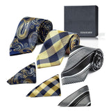 3PCS Tie & Pocket Square Set - T3-02 Christmas Gifts for Men