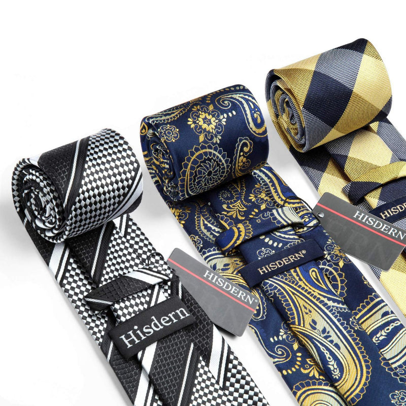 3PCS Tie & Pocket Square Set - T3-02 Christmas Gifts for Men