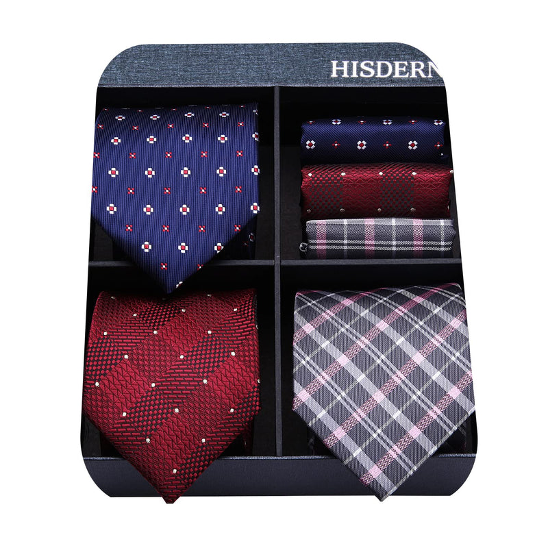 3PCS Tie & Pocket Square Set - T3C-03 Christmas Gifts for Men