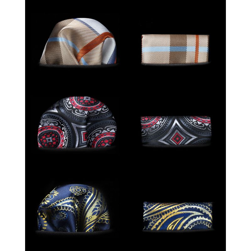 3PCS Tie & Pocket Square Set - T3-S2