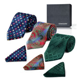 3PCS Tie & Pocket Square Set - T3-S4 Christmas Gifts for Men