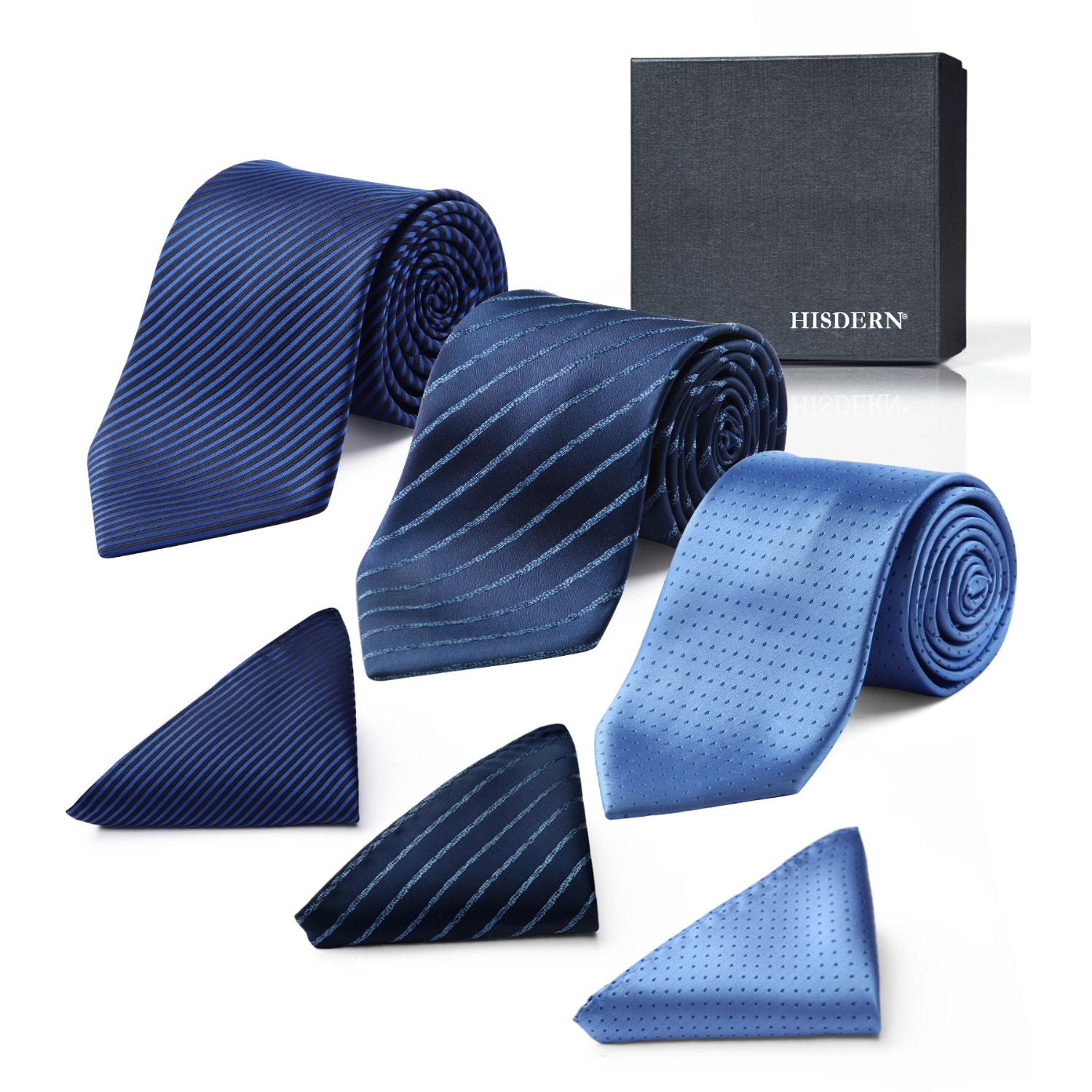 3PCS Tie & Pocket Square Set - T3-12 Christmas Gifts for Men