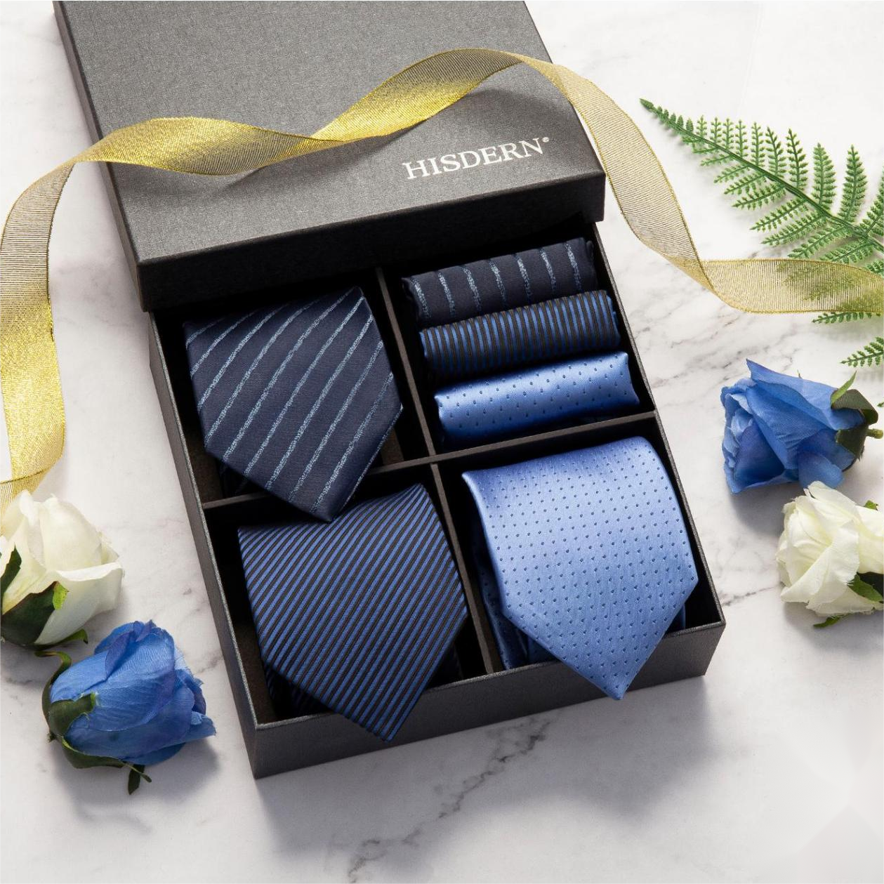 3PCS Tie & Pocket Square Set - T3-12 Christmas Gifts for Men