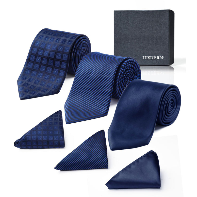 3PCS Tie & Pocket Square Set - TB3011 Christmas Gifts for Men