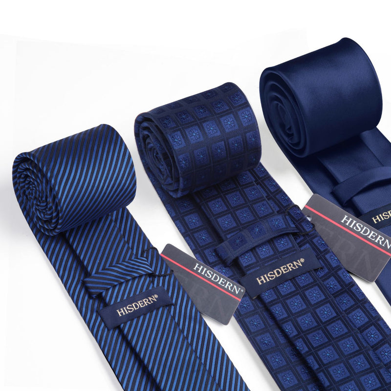 3PCS Tie & Pocket Square Set - TB3011 Christmas Gifts for Men