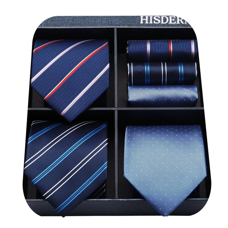 3PCS Tie & Pocket Square Set - T3-09 Christmas Gifts for Men