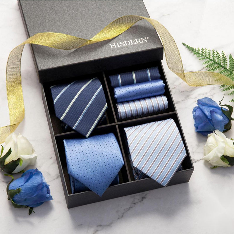 3PCS Tie & Pocket Square Set - TC3-01 Christmas Gifts for Men