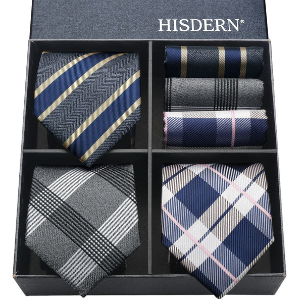 3PCS Tie & Pocket Square Set - 04