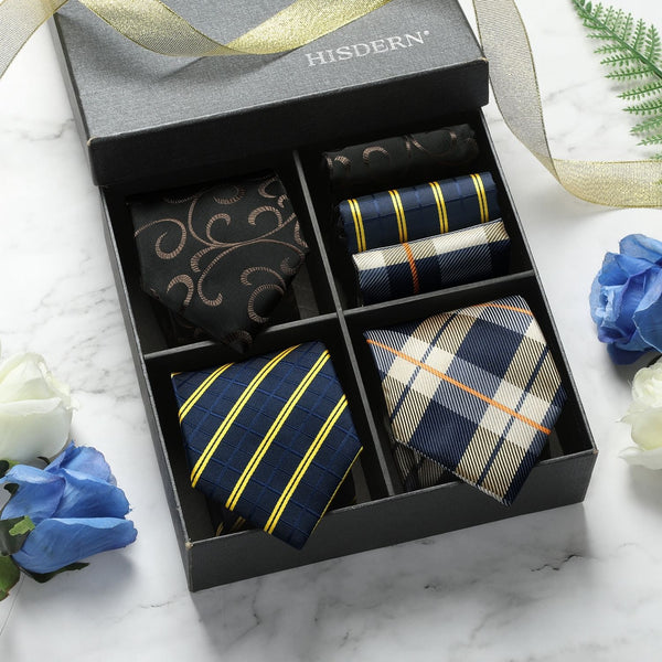 3PCS Tie & Pocket Square Set - 13