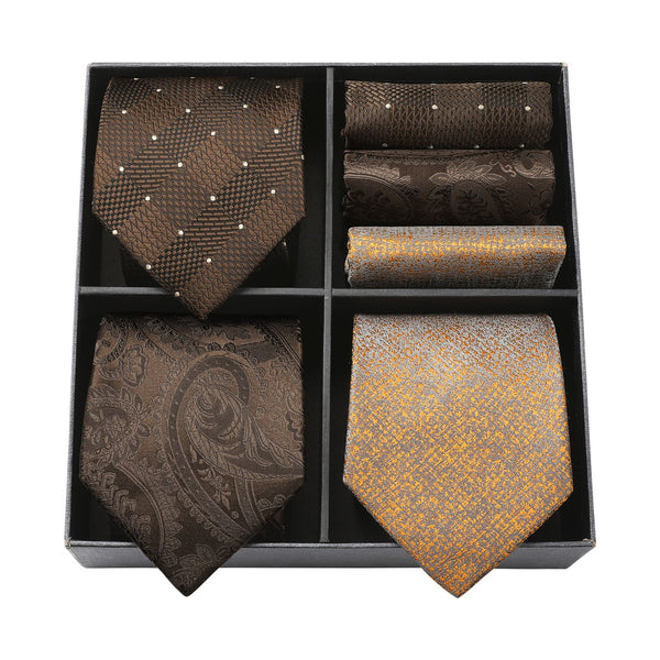 3PCS Tie & Pocket Square Set - 4HT-1S