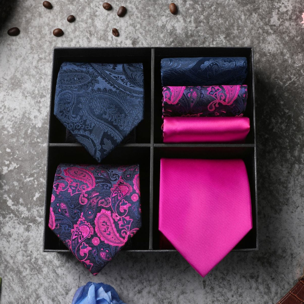 3PCS Tie & Pocket Square Set - 5HT-2S-PK