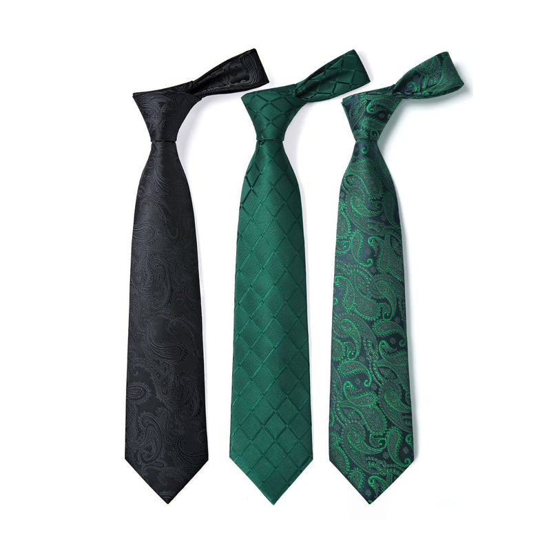 3PCS Tie & Pocket Square Set - 6HT-3S