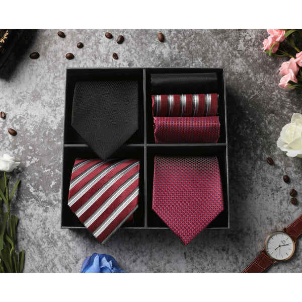 3PCS Tie & Pocket Square Set - 7HT-4S