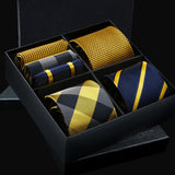 3PCS Tie & Pocket Square Set - YELLOW GOLD