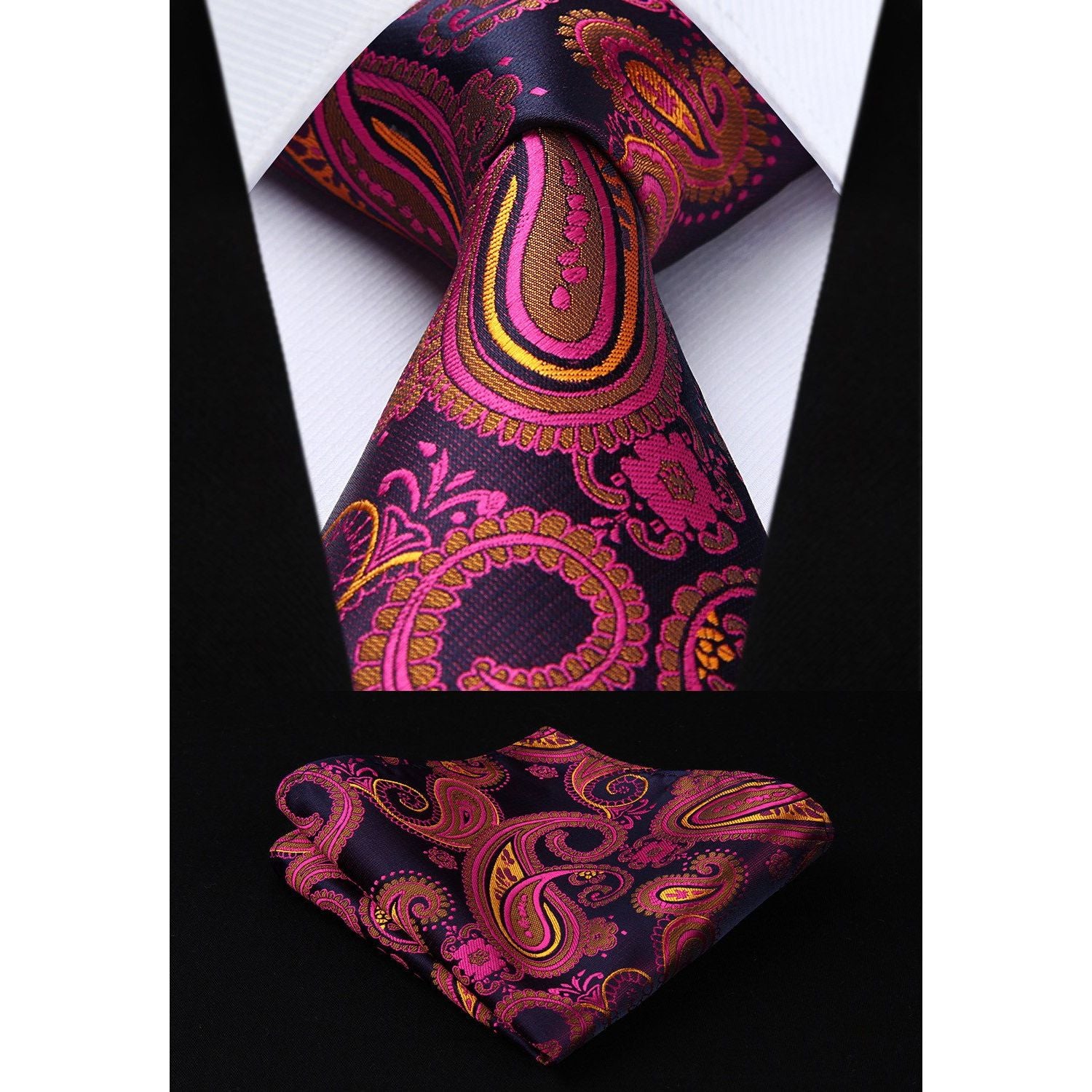 5PCS Tie & Pocket Square Set - 02-T5-S1 Christmas Gifts for Men