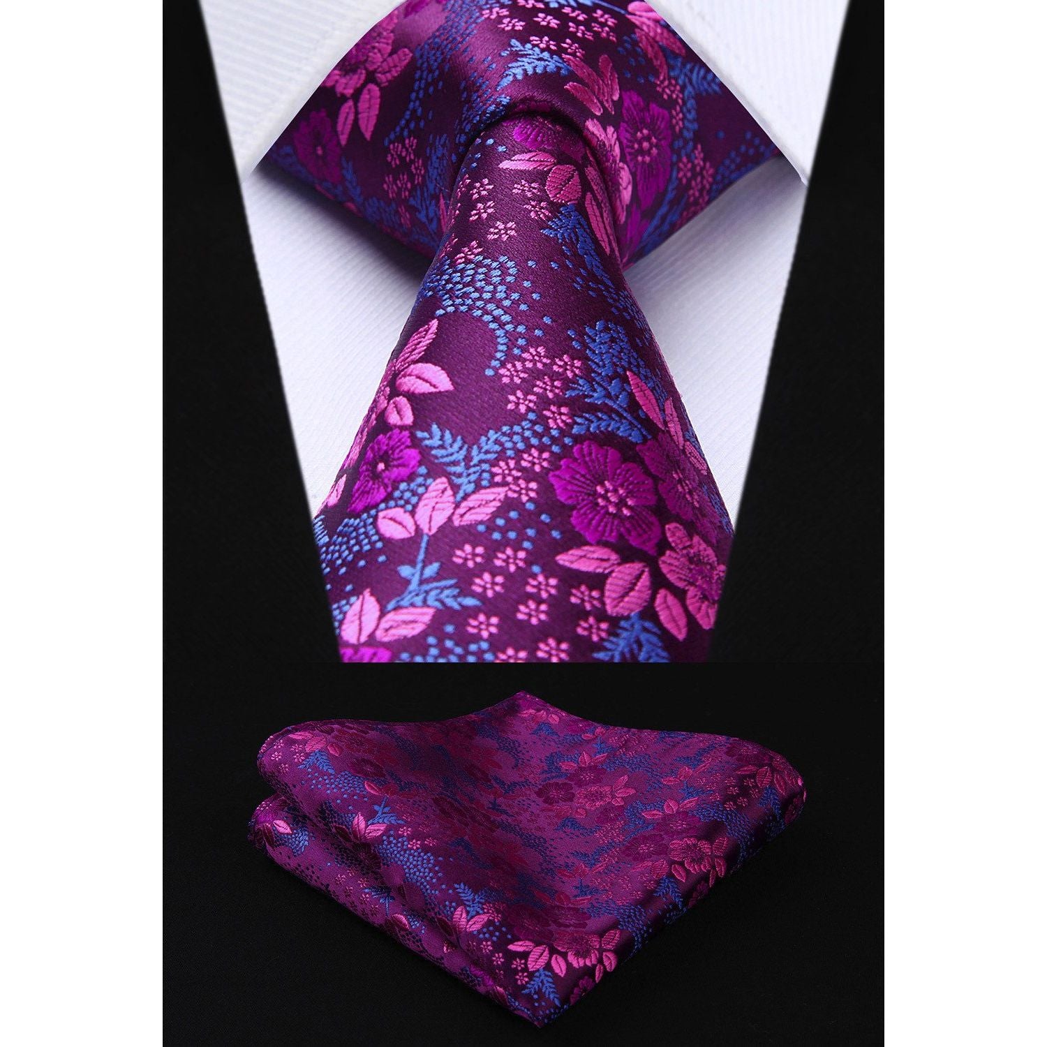 5PCS Tie & Pocket Square Set - 02-T5-S1 Christmas Gifts for Men