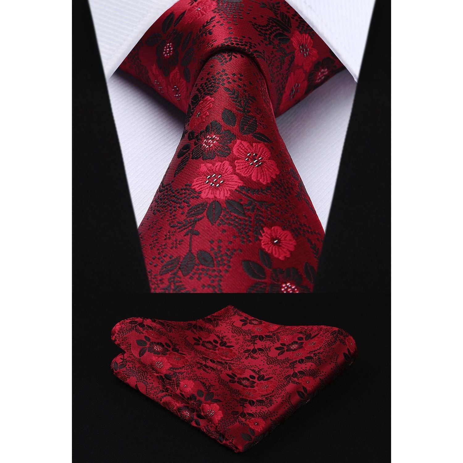 5PCS Tie & Pocket Square Set - 02-T5-S1 Christmas Gifts for Men