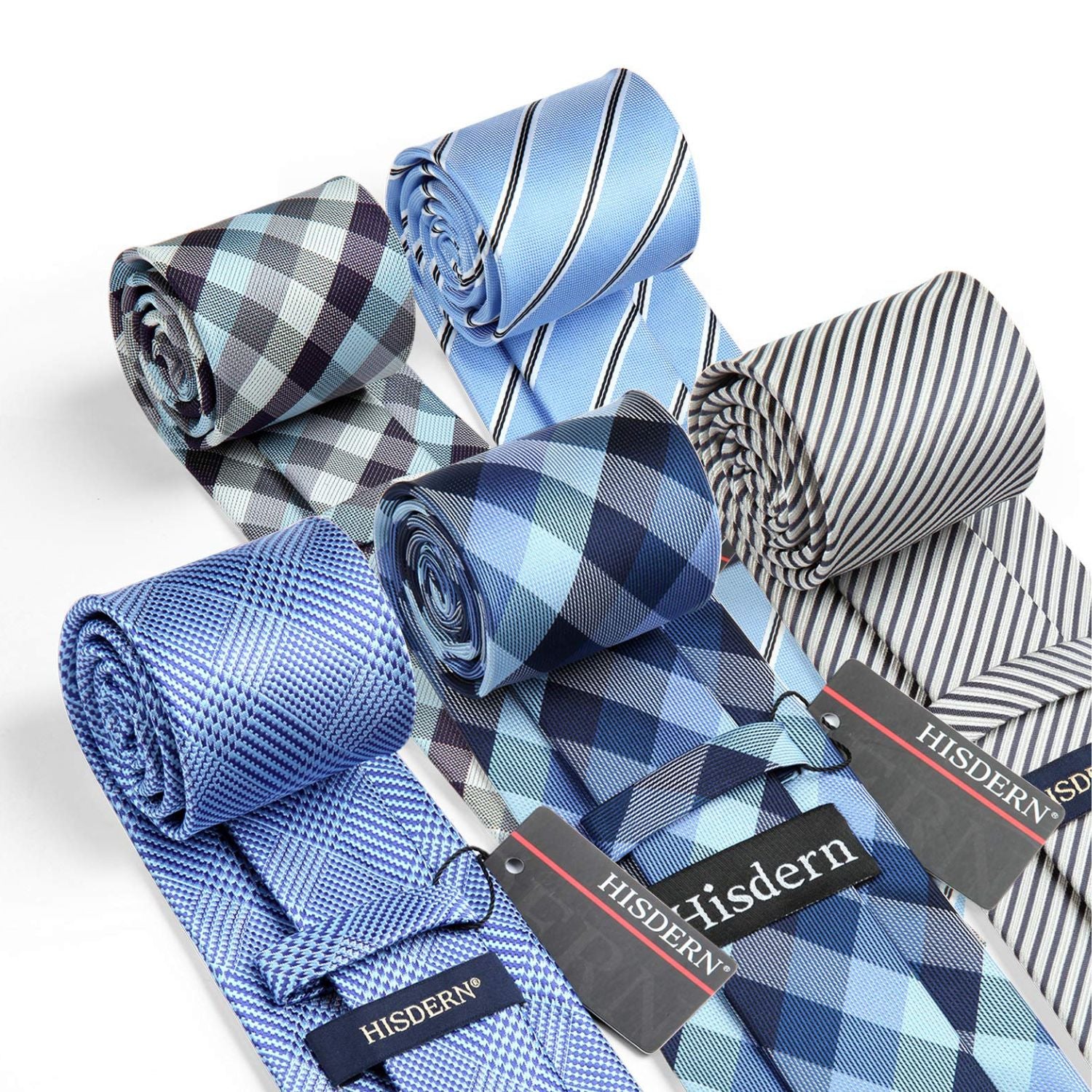 5PCS Tie & Pocket Square Set - 03-T5-S5 Christmas Gifts for Men