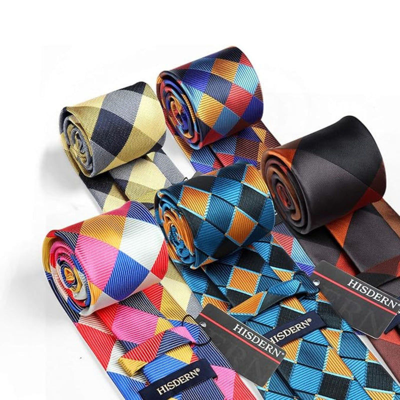 5PCS Tie & Pocket Square Set - 04-T5-S6