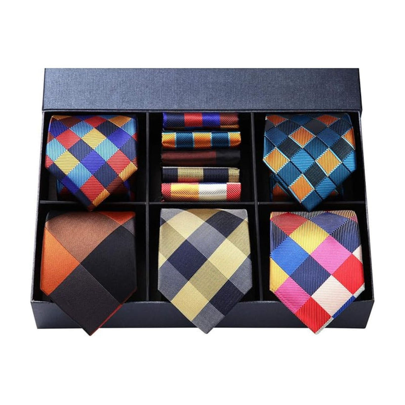 5PCS Tie & Pocket Square Set - 04-T5-S6