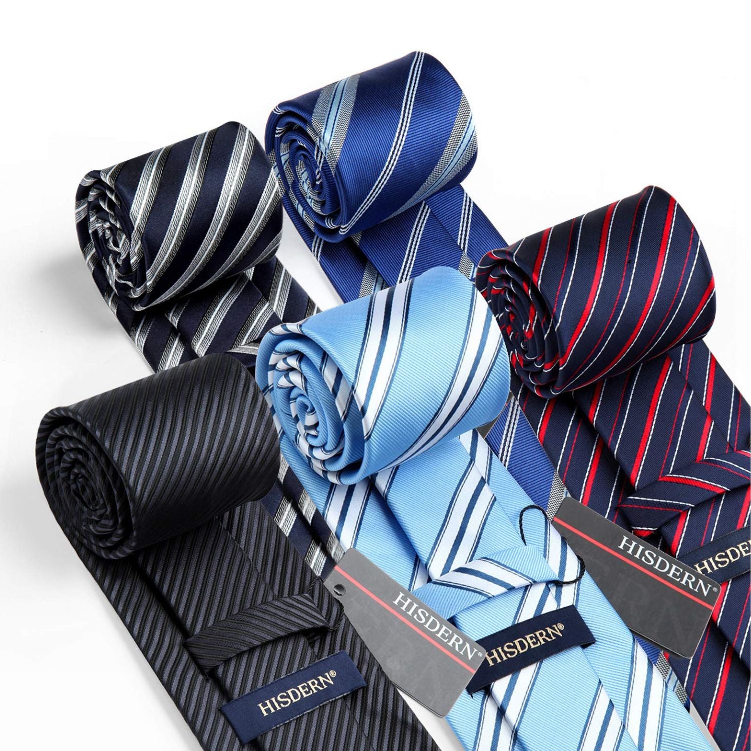 5PCS Tie & Pocket Square Set - 05-T5-S11 Christmas Gifts for Men