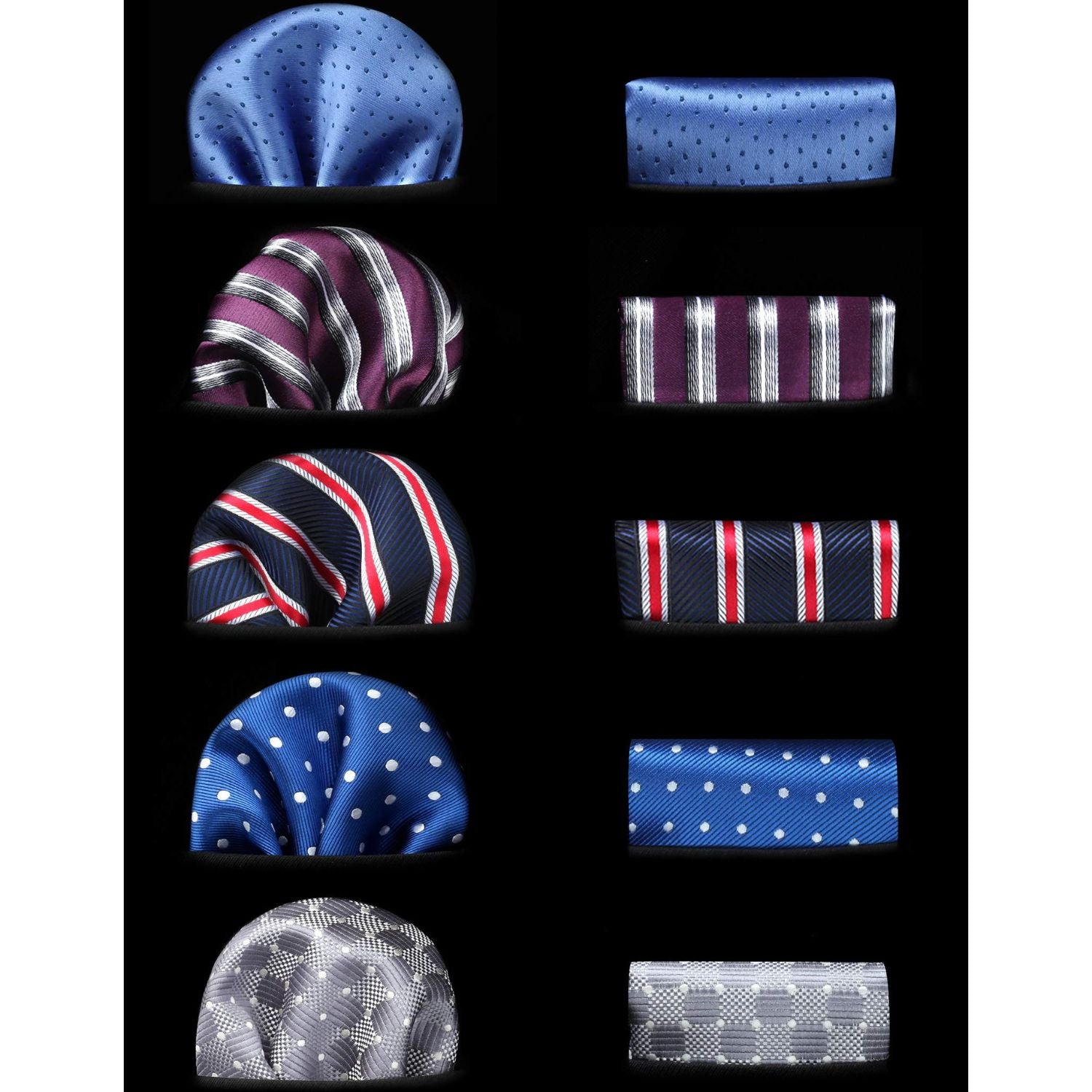 5PCS Tie & Pocket Square Set - 04-T5-S15 Christmas Gifts for Men
