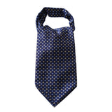 Floral Ascot Cravat Scarf - A-A NAVY BLUE/YELLOW