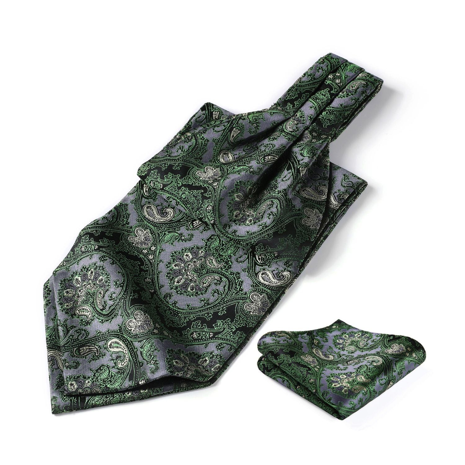 Paisley Ascot Handkerchief Set - A-GREEN FLORAL