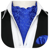 Floral Ascot Handkerchief Set - A-02 ROYAL BLUE