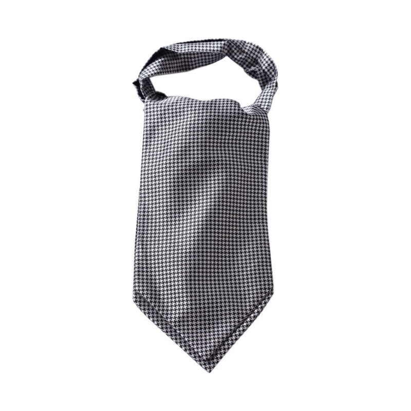 Houndstooth Ascot Cravat Scarf - GREY/BLACK