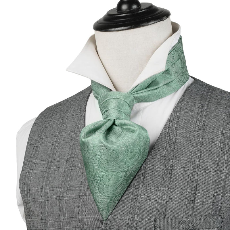 Paisley Ascot Handkerchief Set - A-02 SAGE GREEN