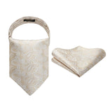 Paisley Ascot Handkerchief Set - A-01-CHAMPAGNE