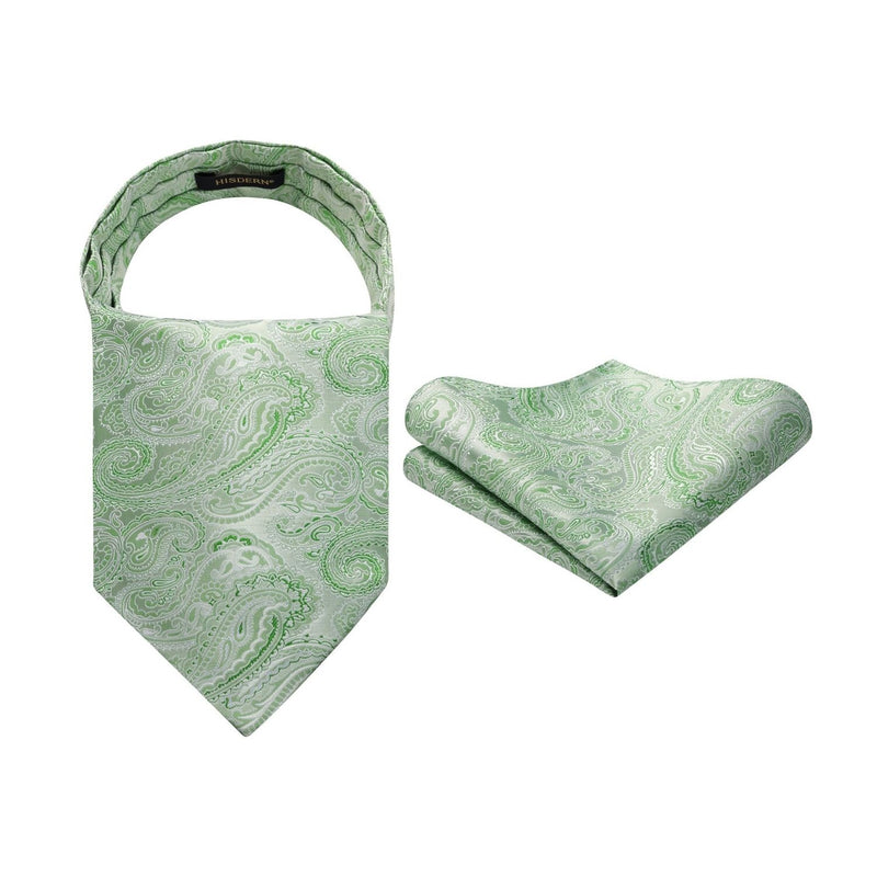 Paisley Ascot Handkerchief Set - SAGE GREEN