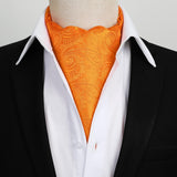 Paisley Ascot Handkerchief Set - A-03 ORANGE