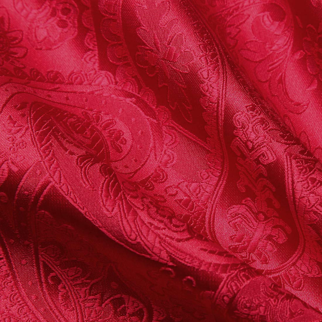 Paisley Floral Ascot Handkerchief Set - B-RED