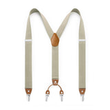 Y-shaped Adjustable Suspender with 4 Clips - BEIGE